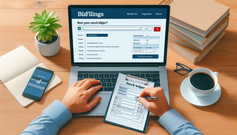 how to get my stock ledger from bizfilings